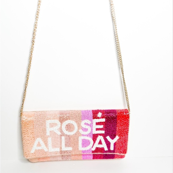 Multicolor “Rose’ All Day” Beaded Clutch‎ Bag